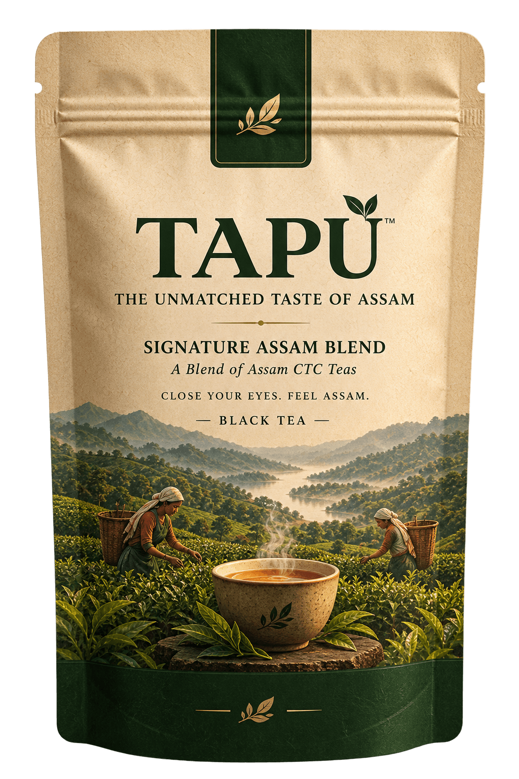 TAPU Signature Assam Blend tea pouch packaging